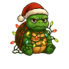Grumpy Schildkröte Weihnachtsmütze Lichterkette To