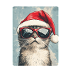 Cool Cat with Sunglasses Santa Hat