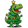 Tree-Rex – Retro Christmas Pun T-Rex Dino