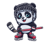 Süßer Panda Eishockeyspieler Cartoon Eishockeyvere