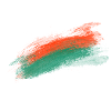 Orangen-Teal Pinselstrich Kunstdesign
