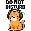 Cat DJ Sleep Mode with Headphones