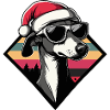 Dog with Christmas hat