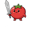 Tomatenkrieger mit Schwert