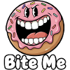 Bite Me Donut Cartoon