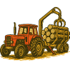 Forsttraktor mit Holzlast