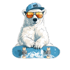 Polar Bear Skateboard Chill