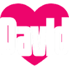 J’aime David Coeur rose J’aime David
