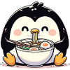 Penguin with noodles ramen kawaii penguin