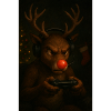 Reindeer Gamer with Headphones