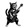 Cats Guitarist Punk Illustration
