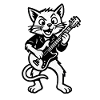 Cat Guitarist Rock Figure