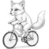Fox-Radfahrer-Sketch auf dem Fahrrad