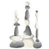 Three Zen-style balancing stone towers