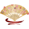 Eleganter Fächer mit Kirschblüten und Rotakzent