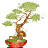 Imaginative bonsai with bright details