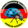 Blauer Käfer widerspiegelt den Wählerwillen