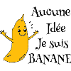 Banana mascot on black background