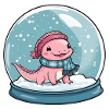 Axolotl dans la boule à neige