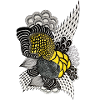 Farbige Federblüten-Illustration