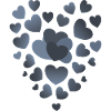Gråblå hjerter hjertemønster grå hjerter