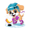Eishockey Hund T-Shirt Cartoon