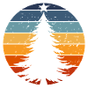 Winterbaum im Retro Sonnenkreis