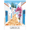 Greek Road Path Blue & White