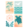 Tropical Coastal Four-Frame Series