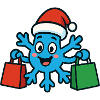 Christmas snowflake buys gifts