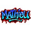 Mathieu Graffitidruckbarer Name Urban Blue