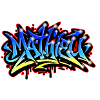 Mathieu Graffiti Printable Blue Yellow