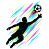 Goalkeeper Action Art, Neon Football Design