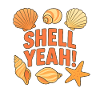 Shell yes! Seashell Beach Saying Design