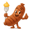 Sausages with Mustard Cartoon