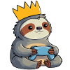 Sloth with crown and controller