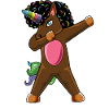 Einhorn-Afro-Haare Dabbing Regenbogen-Niedliches Kinderdesign