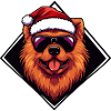 Santa Dog Cartoon