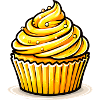 Cupcake jaune doré