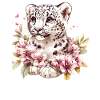 Leopard cub with flower wreath