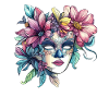 Blumenmaske im Maskenball-Stil