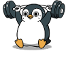 Penguin Weightlifting Saying