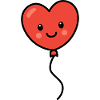 Red kawaii heart balloon