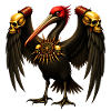 Dark Raven with Skulls