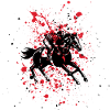 Red on black jockey