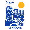 Blaues Merlion Skyline Singapur