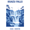 Iguazu Falls Blue Waterfall Design