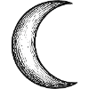 Hand Drawn Crescent Moon Sketch