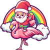 Flamingo Santa Claus Christmas