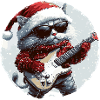 Cat Christmas Guitar